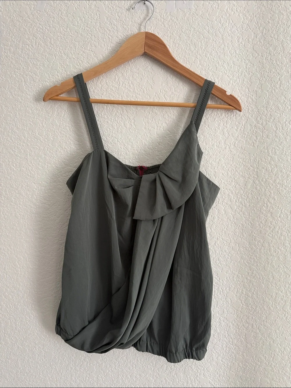RACHEL Rachel Roy Olive Green & Pink Tank Blouse Size M